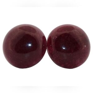12mm Round Maroon Quartz Silver Stud Earrings 12RSSE2